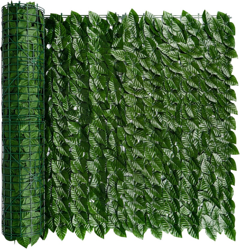 iCover Artificial Ivy Privacy Screen for Fence, 59x118in Strengthened Joint Prevent Leaves Falling Off, Faux Hedge Panels Greenery Vines, Decorative Fences for Outdoor, Garden - Image 1